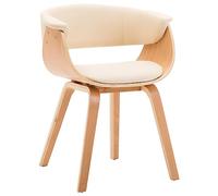 Chaise De Salle À Manger Crème Bois Courbé Et Similicuir