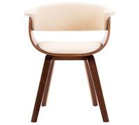 vidaXL Chaise de salle à manger Crème Bois courbé et similicuir