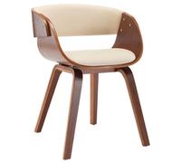 Bois Courbé Chaise à Dîner Crème Similicuir Salle à Manger Cuisine vidaXL