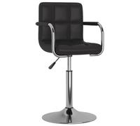 vidaXL Chaise de Salle à Manger Fauteuil à Dîner Chaise Pivotante de Repas Siège de Cuisine Meuble de Cuisine Hauteur Réglable Noir Similicuir