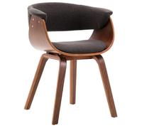 vidaXL Chaise de salle à manger en bois courbé et tissu – Gris