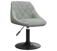 vidaXL Chaise de salle à manger – Chaise pivotante – Hauteur réglable – Velours gris clair