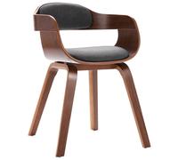 Vidaxl Chaise De Salle À Manger Gris Foncé Bois Courbé Et Similicuir Gris