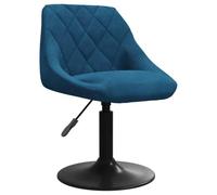 vidaXL Chaise de Salle à Manger Siège à Dîner Chaise Pivotante de Repas Siège de Cuisine Meuble de Cuisine Hauteur Réglable Bleu Velours