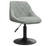 Chaise de Salle à Manger Siège à Dîner Chaise Pivotante de Repas Siège de Cuisine Meuble de Cuisine Hauteur Réglable Gris Clair Velours