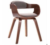 vidaXL Chaises de salle à manger Bois cintré Cuir artificiel Taupe 4x
