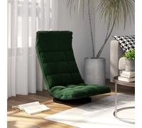 vidaXL Chaise de sol pivotante Vert foncé Velours