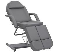 vidaXL Chaise de Traitement de Beauté Fauteuil de Massage Inclinable Lit de Salon de Beauté Chaise de Tatouage Similicuir Gris 180x62x78 cm