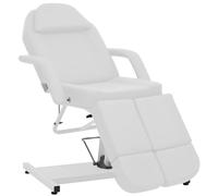 vidaXL Chaise de Traitement de Beauté Fauteuil de Massage Inclinable Lit de Salon de Beauté Chaise de Tatouage Similicuir Blanc 180x62x78 cm