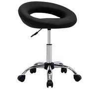 vidaXL Chaise de Travail Roulante Siège de Bureau Tabouret de Travail Salon de Beauté Salon de Massage Coiffure Ergonomique Noir Similicuir