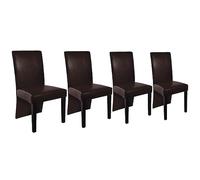 vidaXL Chaise Design Bois Marron (Lot de 4) Marron