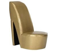 vidaXL Chaise en forme de chaussure à talon haut – Similicuir – Doré