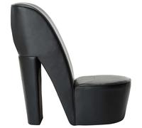 Vidaxl Chaise En Forme De Chaussure À Talon Haut Noir Similicuir Noir