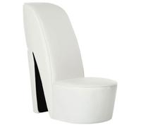 Chaise en forme de chaussure à talon haut Blanc Similicuir