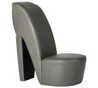 vidaXL Chaise en Forme de Chaussure à Talon Haut Siège Chaise de Salon Maison Décoration Intérieur Chaise de Soirées à Thème Gris Similicuir