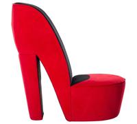 vidaXL Chaise en Forme de Talon Haut Siège Salon Salle de Séjour Maison Décoration Intérieur Chaise de Soirées à Thème Rouge Velours