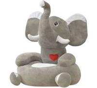 vidaXL Chaise en peluche pour enfants Éléphant gris 80159 Gris G