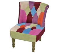 Chaise en style français avec design de patchwork Tissu