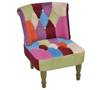 vidaXL Chaise en style français avec design de patchwork Tissu