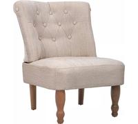 vidaXL Chaise française Crème Tissu
