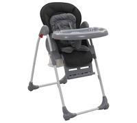 vidaXL Chaise Haute pour Bébé Chaise de Salle à Mange pour Enfant Chaise à Dîner pour Bébé Cuisine Siège Repas Pliable Maison Gris