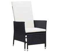 Vidaxl Chaise Inclinable De Jardin Avec Coussins Résine Tressée Noir Noir