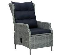 Vidaxl Chaise Inclinable De Jardin Coussins Résine Tressée Gris Clair