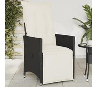 Vidaxl Chaise Inclinable De Jardin Avec Coussins Noir Résine Tressée