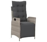 Vidaxl Chaise Inclinable De Jardin Avec Repose-Pied Gris Clair Rotin