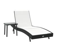 Vidaxl Chaise Longue 2 Pcs Noir 40 X 40 X 40.5 Cm Poly Rotin