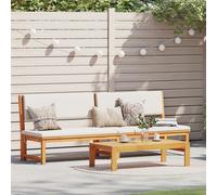 Vidaxl Chaise Longue 3-En-1 Avec Coussins Crème En Bois Massif D'acacia