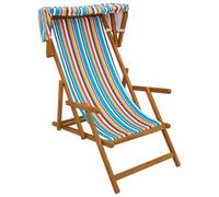 vidaXL Chaise Longue 3 Position Bois d'eucalyptus Massif Multicolore, Chaise Longue Pliable, mobilier de Jardin résistant, sièges extérieurs en Eucalyptus, détente Garantie