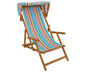 vidaXL Chaise Longue 3 Position Bois d'eucalyptus Massif Multicolore, Chaise Longue Pliable, mobilier de Jardin résistant, sièges extérieurs en Eucalyptus, détente Garantie