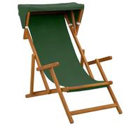 vidaXL Chaise Longue 3 Position Bois d'eucalyptus Massif Vert, Chaise Longue Pliable, mobilier de Jardin résistant, sièges extérieurs en Eucalyptus, détente Garantie