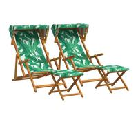 vidaXL Chaise Longue 4 pcs 3 Position Bois d'eucalyptus Massif