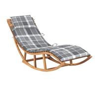 Vidaxl Chaise Longue À Bascule Avec Coussin Bois De Teck Solide