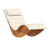 vidaXL Chaise Longue à Bascule avec Coussin en Bois d'acacia Massif