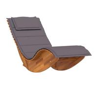 vidaXL Chaise Longue à Bascule avec Coussin en Bois d'acacia Massif