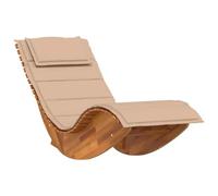 vidaXL Chaise Longue à Bascule avec Coussin en Bois Massif d'acacia
