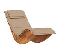vidaXL Chaise longue à bascule avec coussin en bois massif d'acacia, lit solaire, lit solaire, divan, chaise longue, chaise longue de jardin, lit de jour, chaise longue
