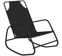 Vidaxl Chaise Longue À Bascule Noir Acier Et Textilène Noir