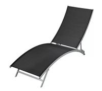 Vidaxl Chaise Longue Acier Et Textilène Noir