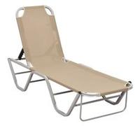 vidaXL Chaise longue aluminium et textilène crème Crème G