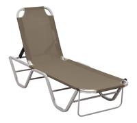 Vidaxl Chaise Longue Aluminium Et Textilène Taupe
