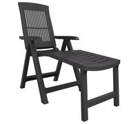 vidaXL Chaise longue d'extérieur Anthracite Plastique – Mobilier de jardin