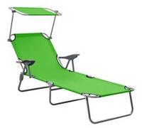 vidaXL Chaise longue avec auvent acier vert310335 Vert G