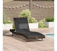 Vidaxl Chaise Longue Avec Coussin 1-Personne Marron 197 X 70 X 82 Cm Poly Rotin