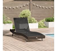 Vidaxl Chaise Longue Avec Coussin 1-Personne Marron 197 X 70 X 82 Cm Poly Rotin
