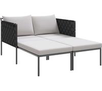vidaXL Chaise longue avec coussin Anthracite 115 x 153 x 69.5cm Acier