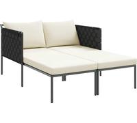 vidaXL Chaise longue avec coussin Anthracite 115 x 153 x 69.5cm Acier